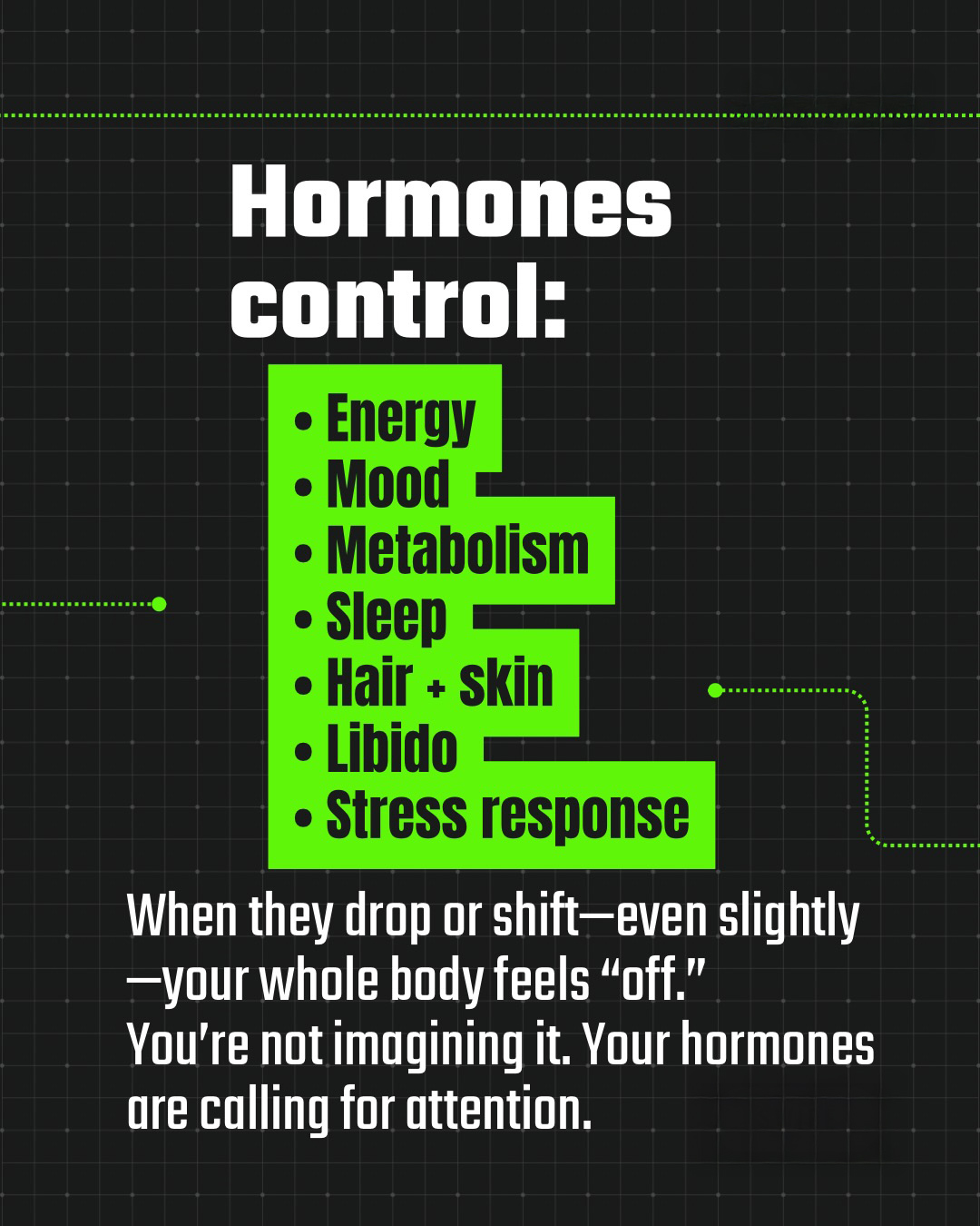 Hormones control: Energy, Mood, Metabolism