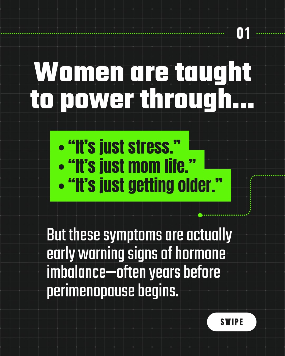 Women are taught to dismiss hormone symptoms as just stress or aging - but these are early warning signs of hormone imbalance before perimenopause - Peak Performance Johnson City